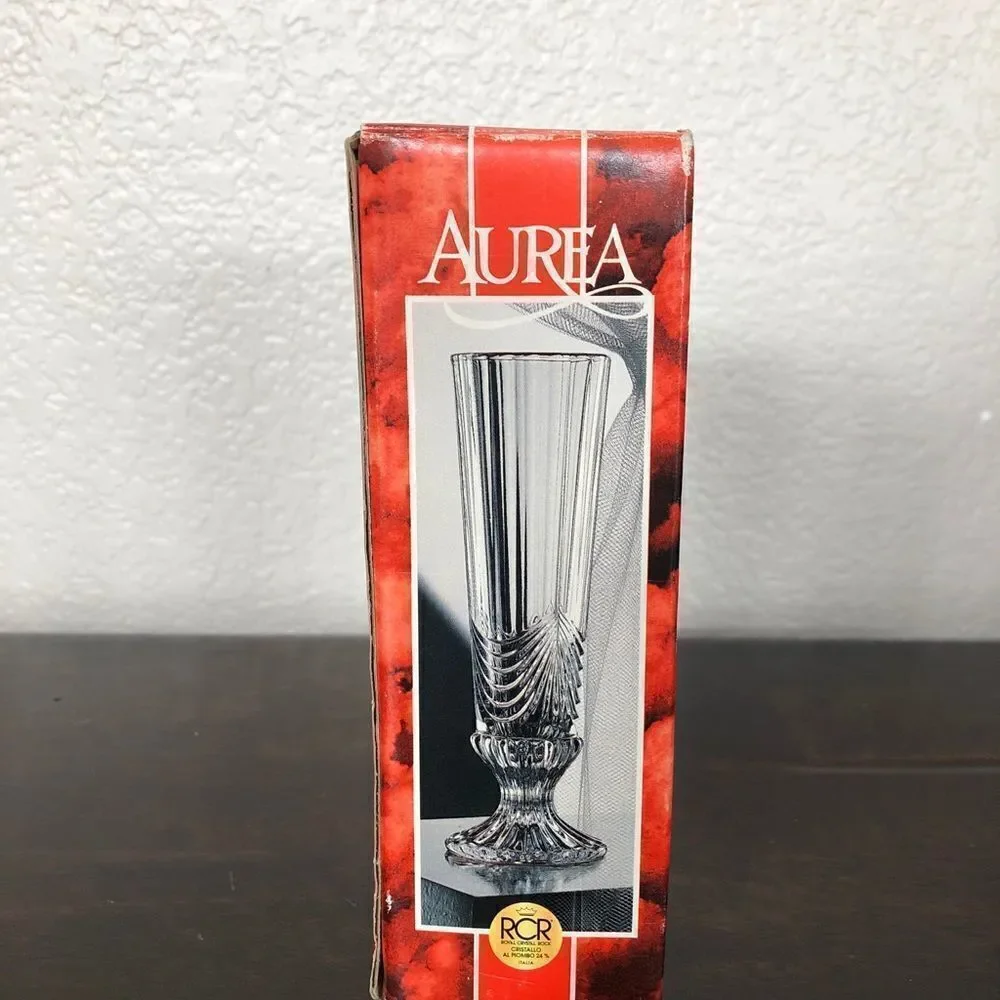 Vintage Aurea Crystal Glass Elegant Bud Vase